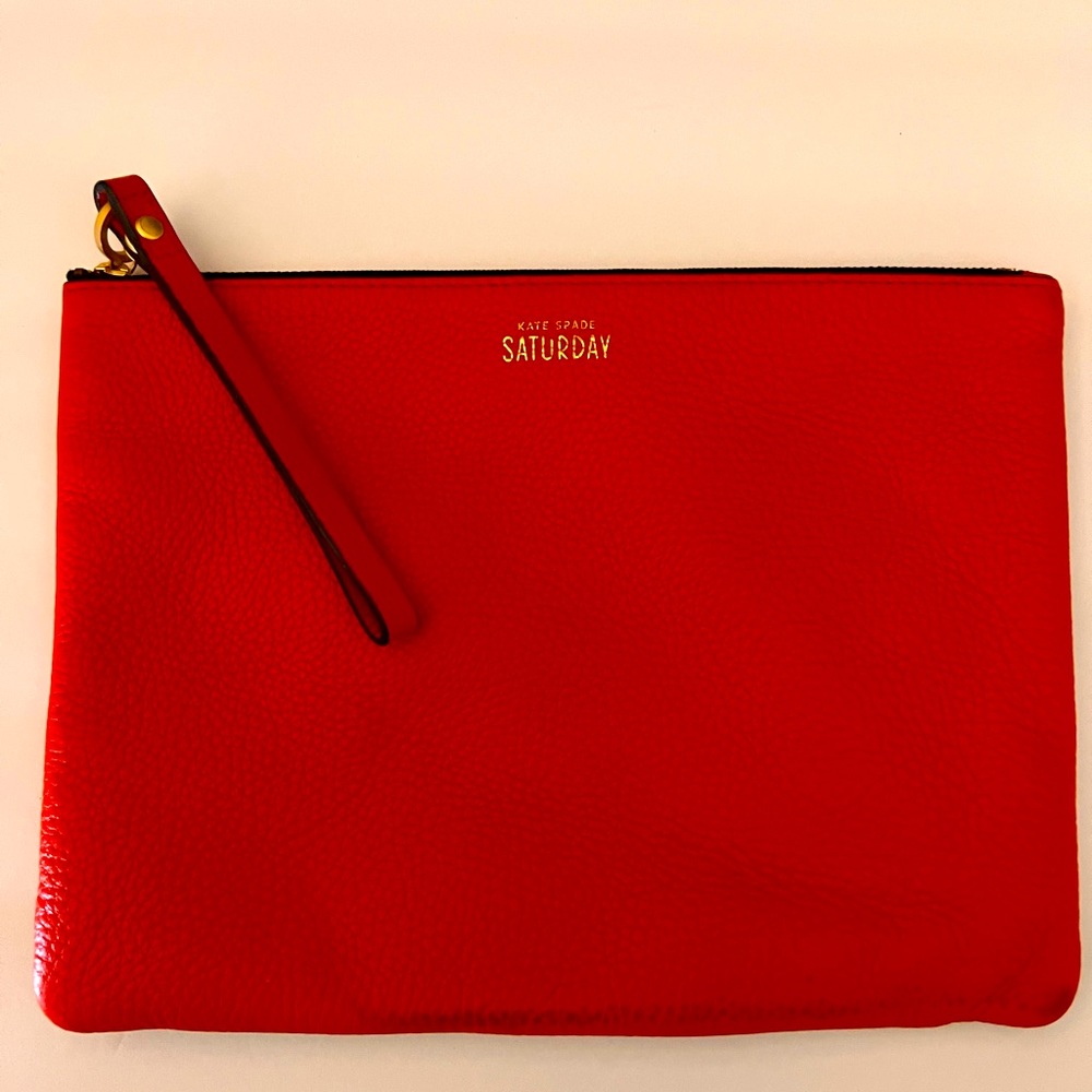 Kate Spade Saturday red/black zippered pouch